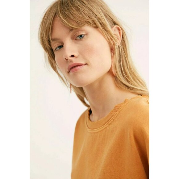 Free People Cool Rider Pullover Top Sweatshirt Ribbed Slouchy Oversize XS 222813 - Picture 3 of 8